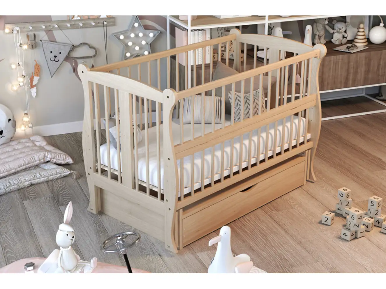 Кроватка детская Грация Цвет Орех