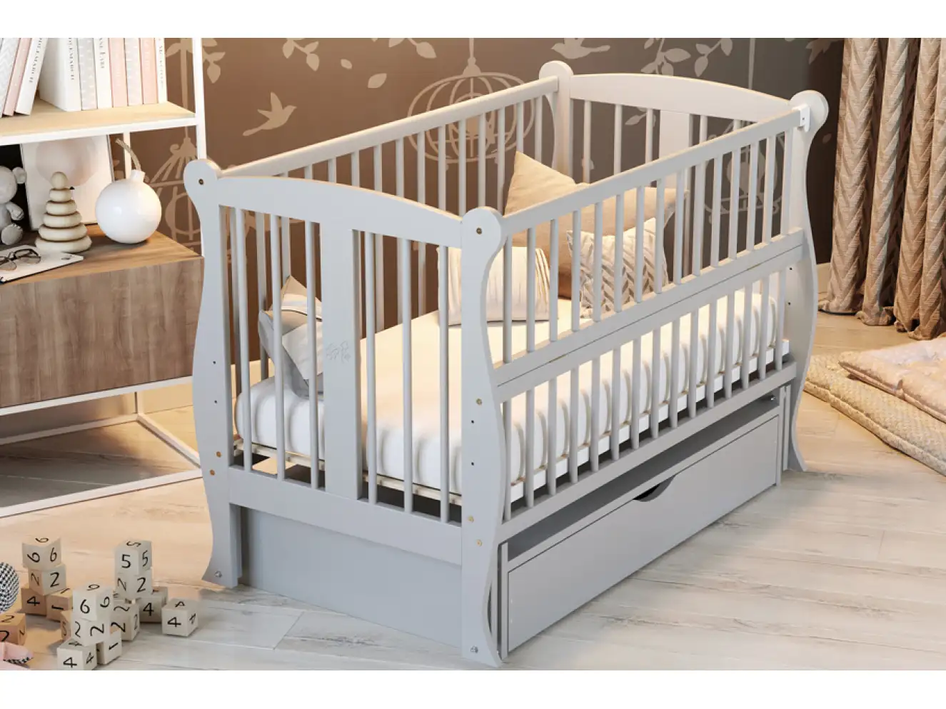 Кроватка детская Грация Цвет Слоновая Кость