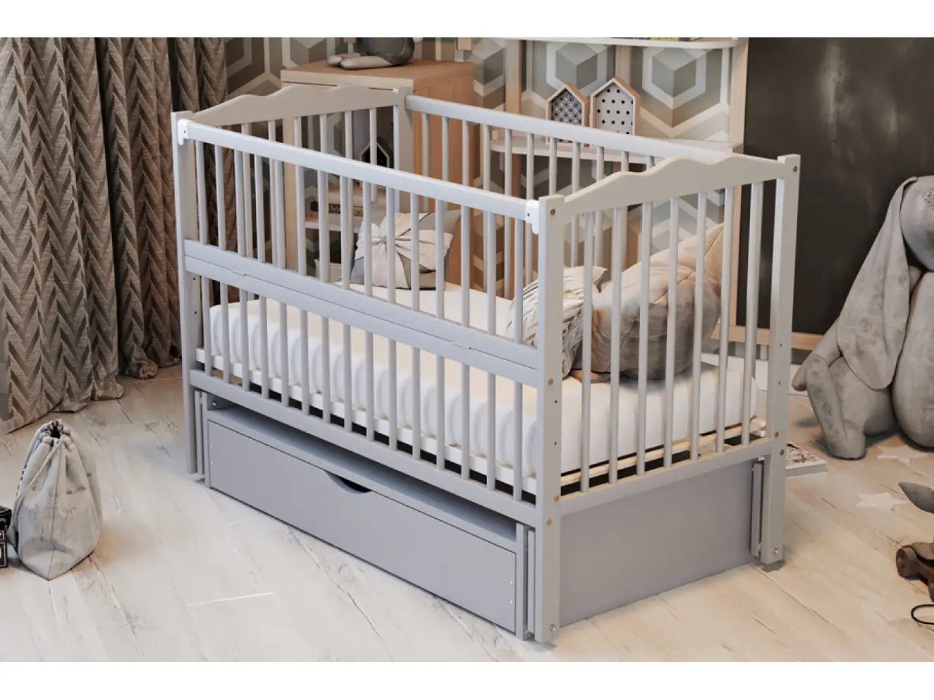 Ліжечко дитяче Веселка Колір Слонова Кістка