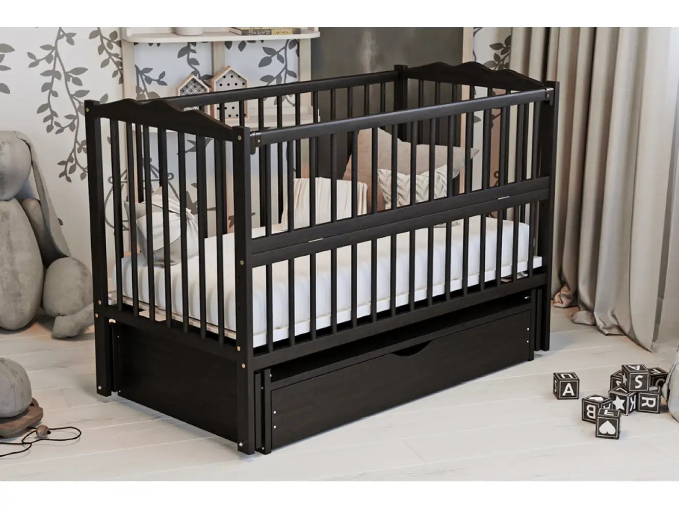 Кроватка детская Радуга Цвет Орех