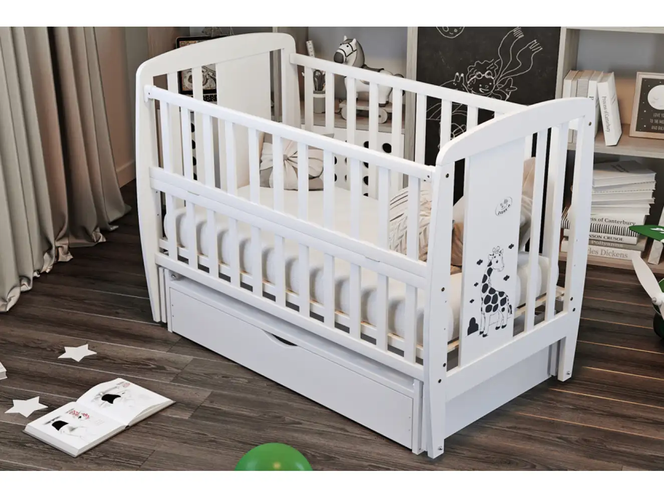 Ліжечко дитяче Жирафка Колір Білий