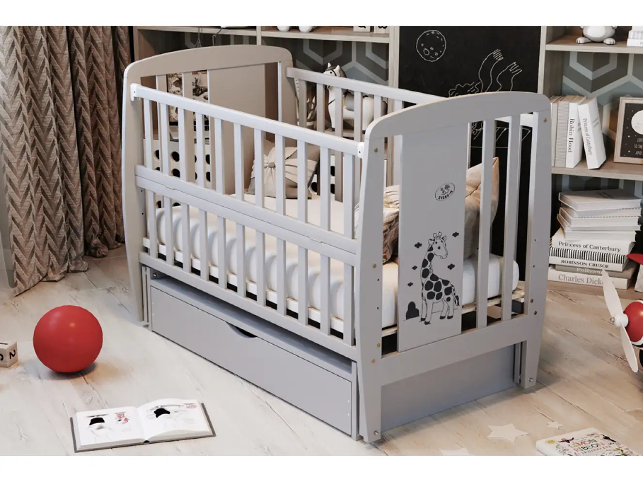 Ліжечко дитяче Жирафка Колір Білий