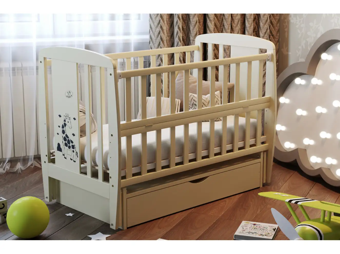 Ліжечко дитяче Жирафка Колір Білий