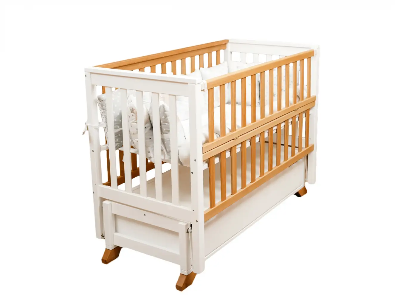 Кроватка для малышей Alex  (Алекс) Цвет Белый и Натуральный