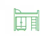 Переглянути Ліжка горище зі шафою