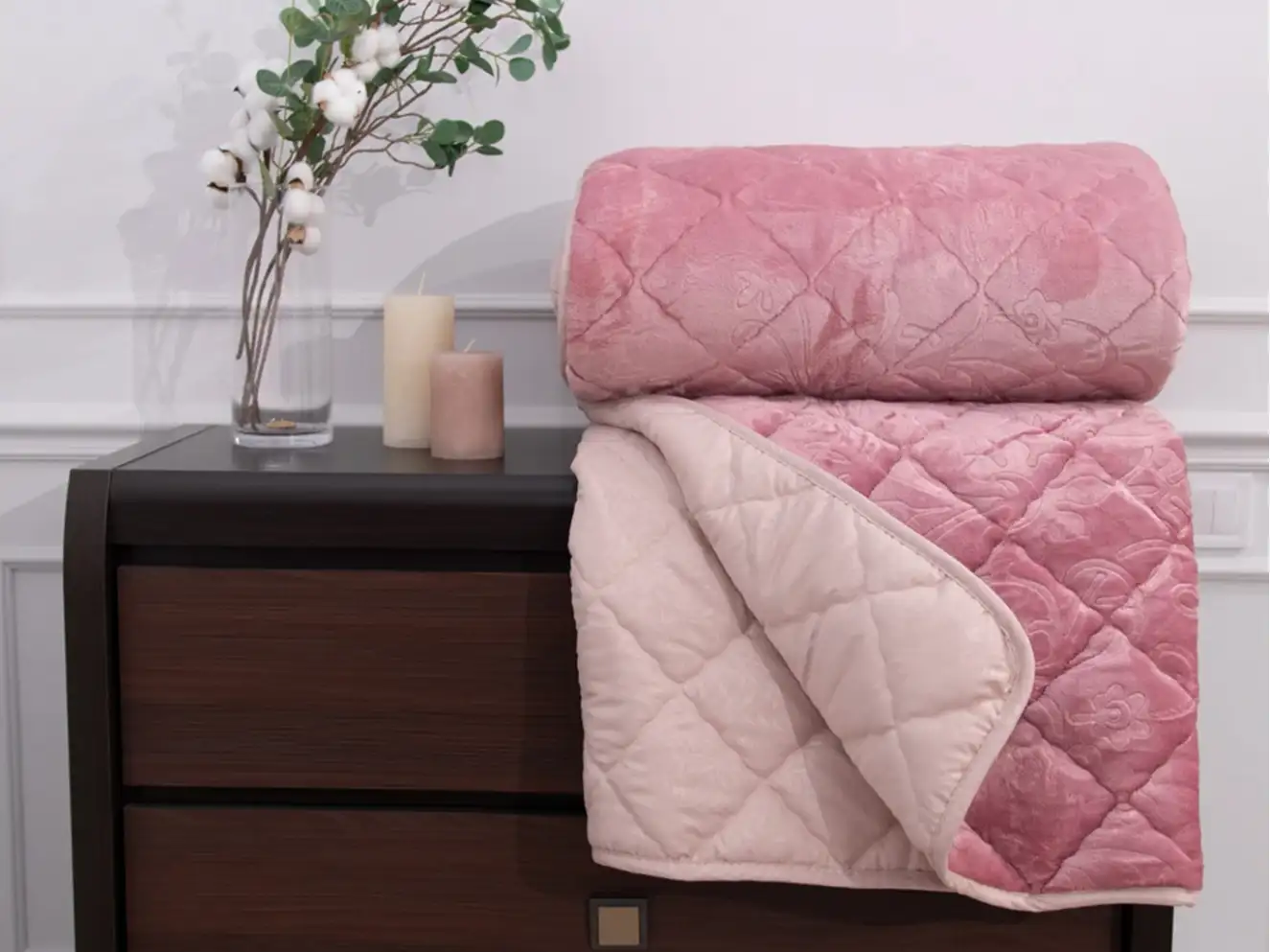 Полуторное флисовое стёганое покрывало Полуторное флисовое стёганое покрывало