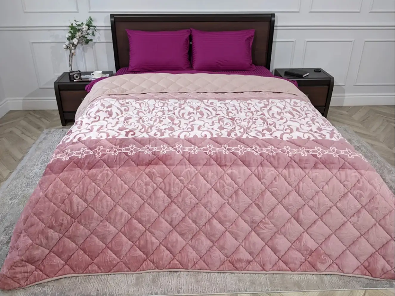 Полуторное флисовое стёганое покрывало Полуторное флисовое стёганое покрывало