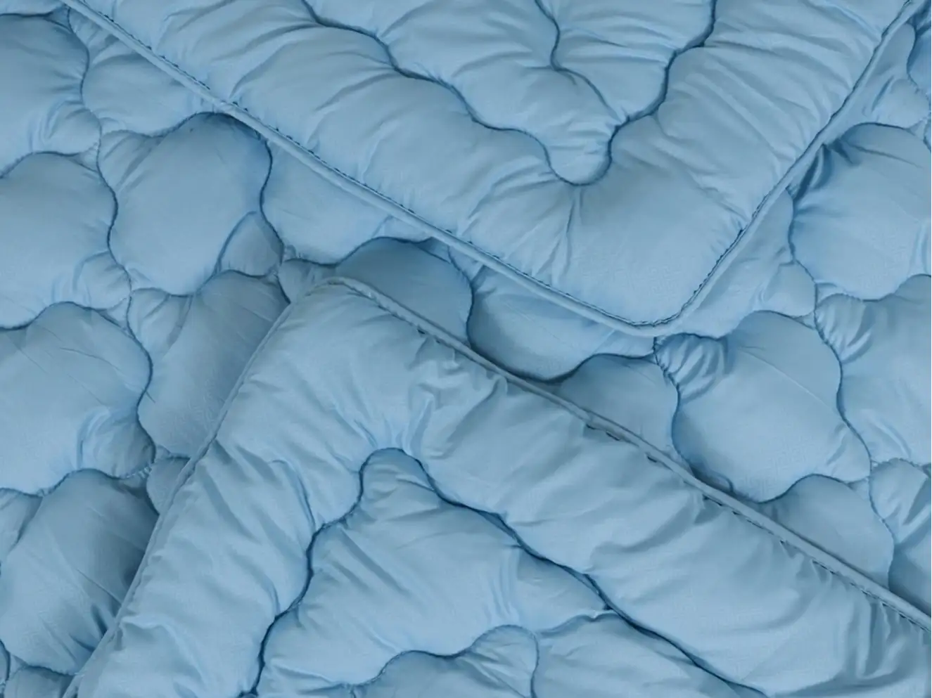 Полуторное одеяло микрофибра/холлофайбер синий