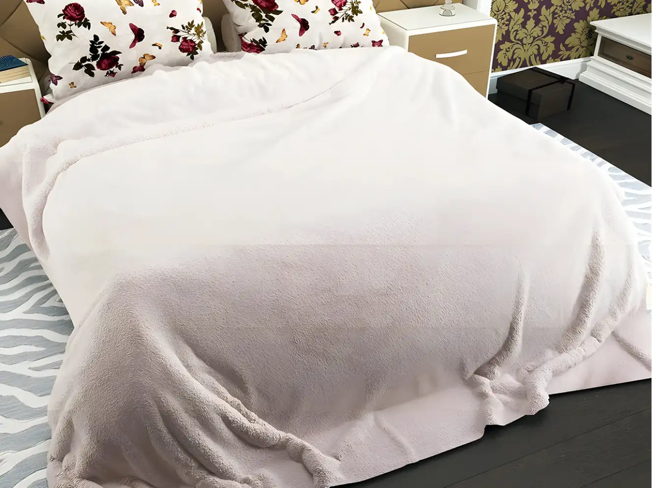 Полуторный флисовый плед