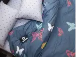 Полуторный набор постельного белья Бабочки 150x220 из Сатина