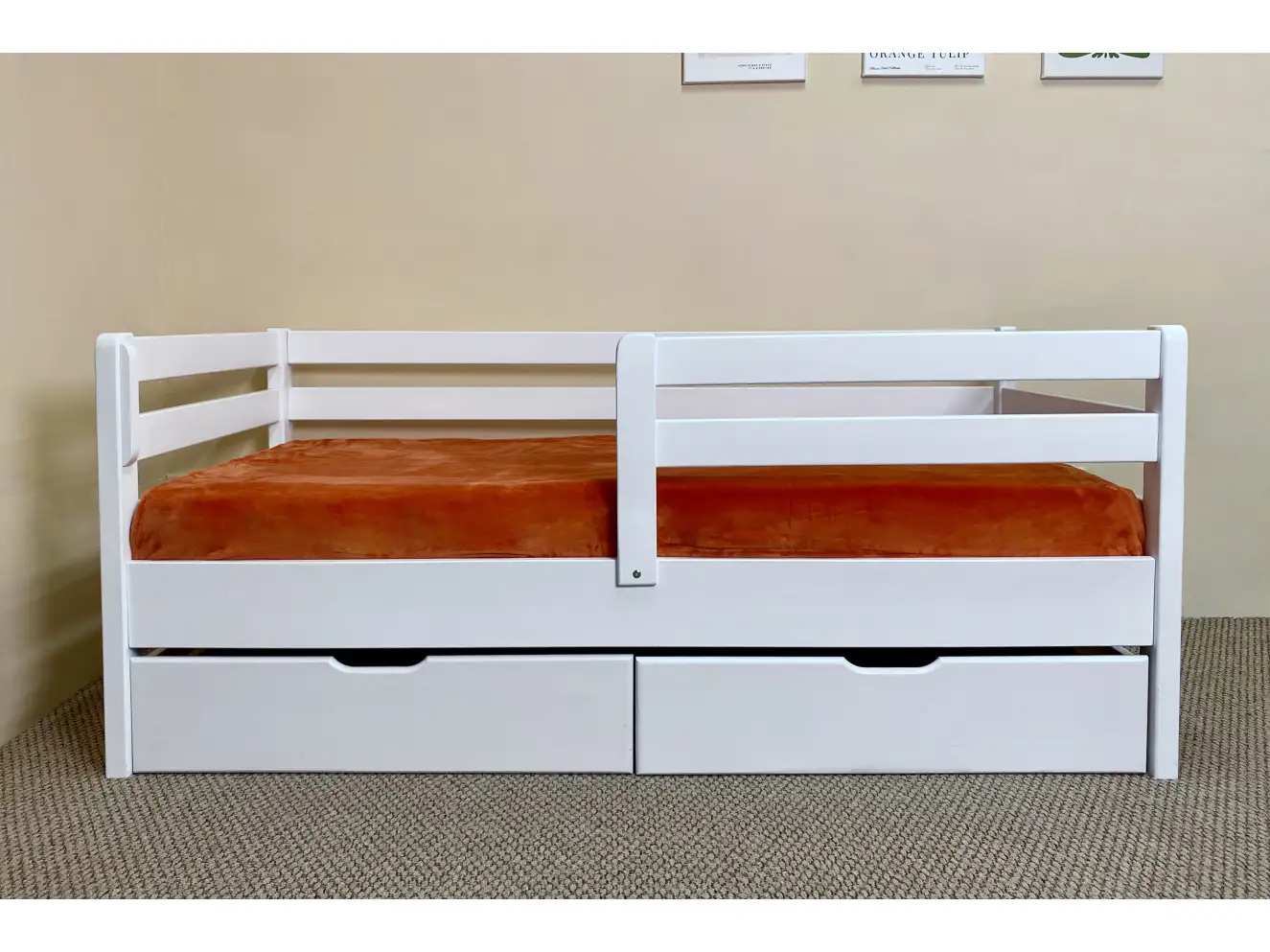 Дитяче ліжко з дерева Аврора (бук) Білий 