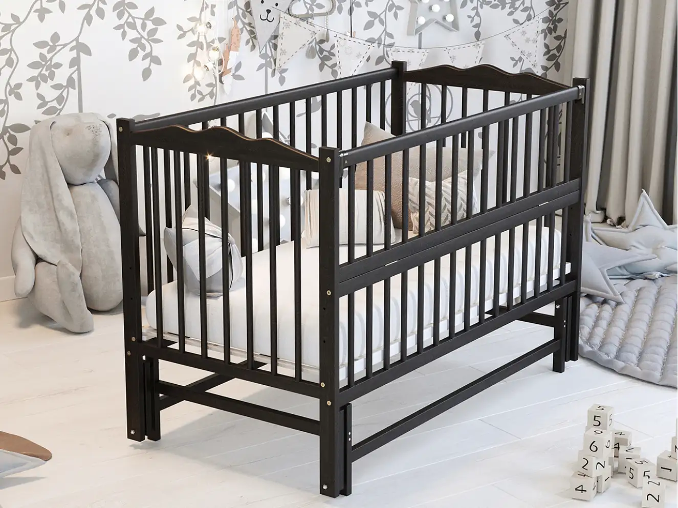 Кроватка детская Радуга Цвет Венге