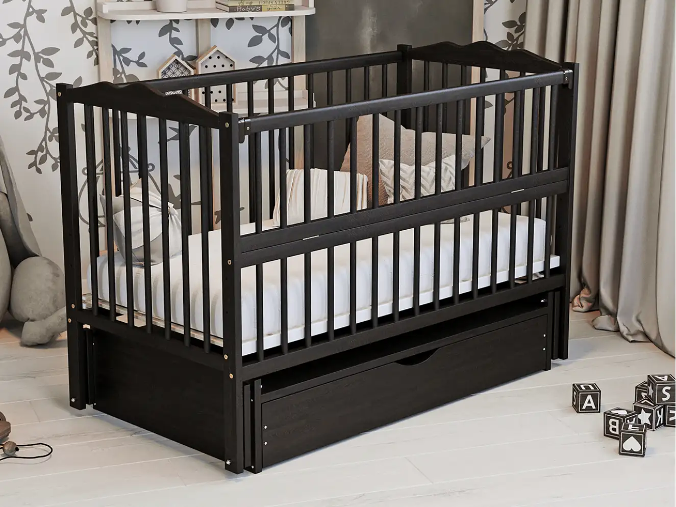 Кроватка детская Радуга Цвет Венге