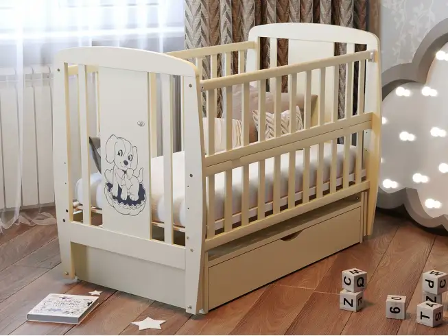 Ліжечко дитяче Песик Колір Слонова Кістка