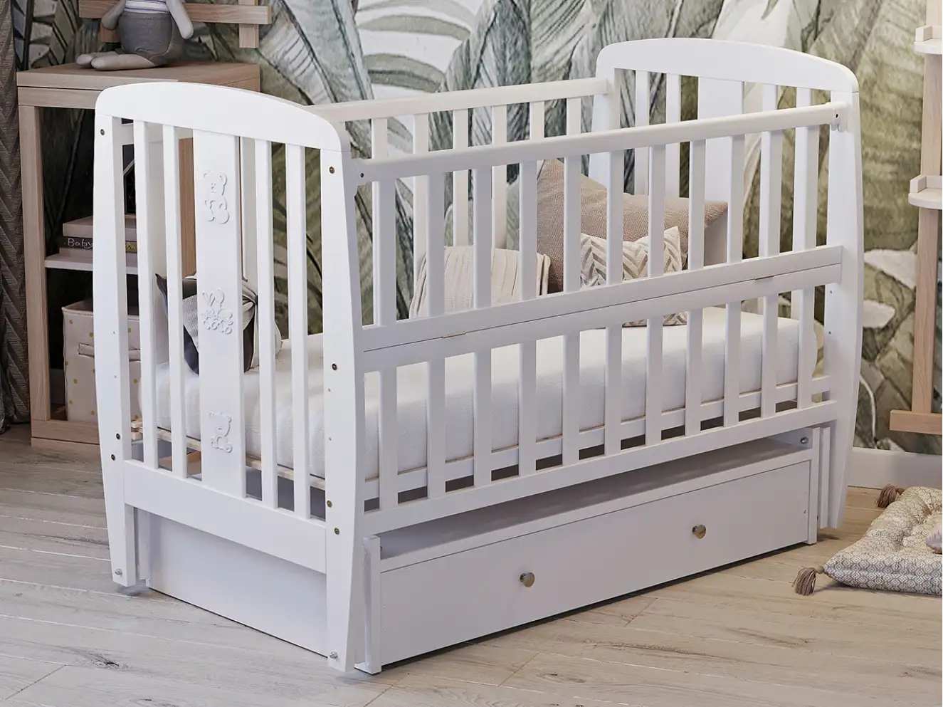 Кроватка детская Друзья Цвет Слоновая Кость