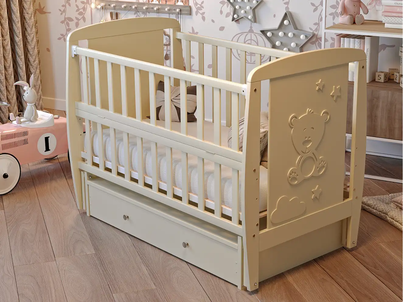 Кроватка детская Умка Цвет Серый