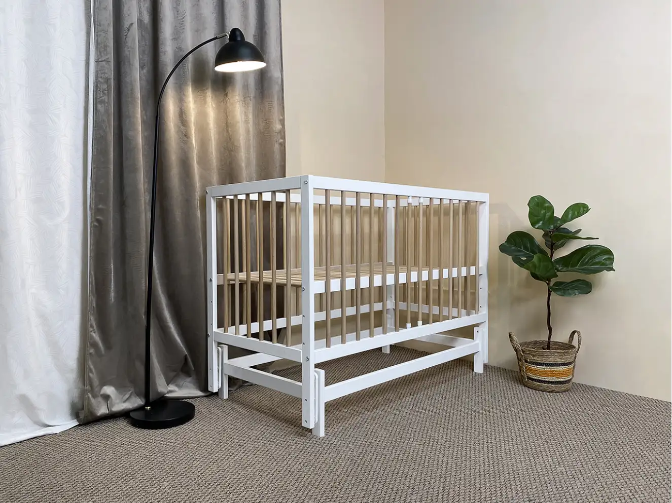 Кроватка детская Сказка Цвет Белый с натуральным