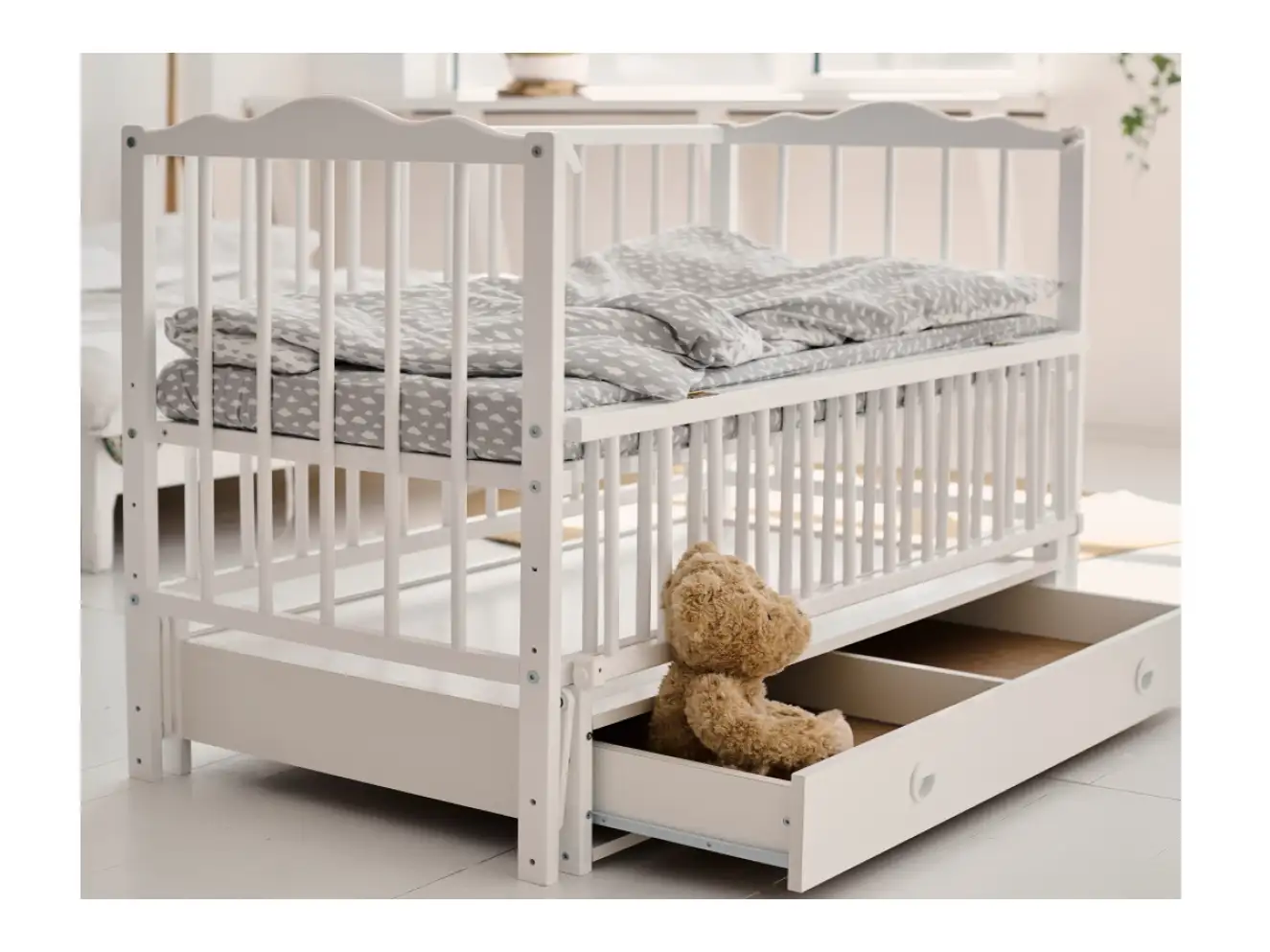 Кроватка детская Ангелина Цвет Белый