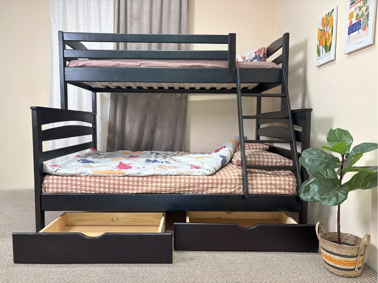 Двухъярусная семейная кровать Кай (ольха)