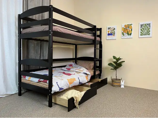 Акція Ліжко двоярусне Сонечко ДУО (сосна) Тоноване