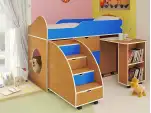 Ліжко Горище Білка з мобільним столом і сходами-комод