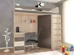 Ліжко Горище Афіна №1 зі столом та кутовою шафою