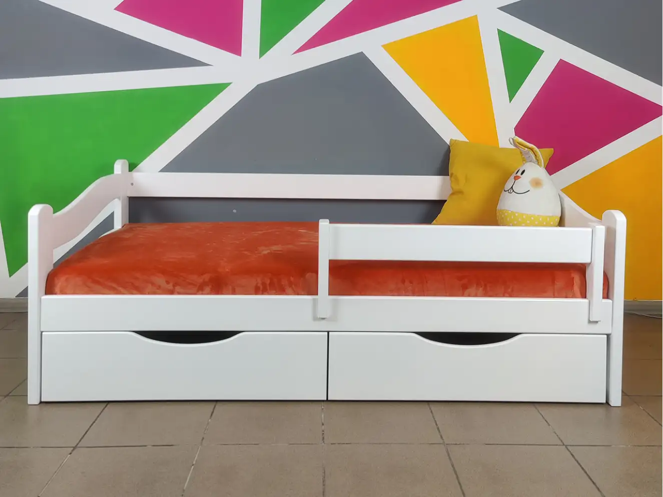 Детская кровать с дерева Злата (бук) Белый