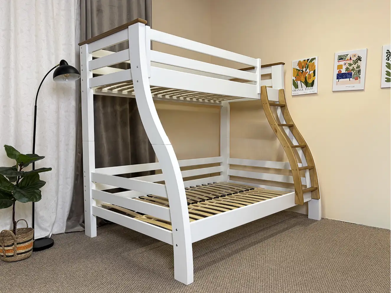 Кровать двухъярусная трехместная Аляска (Белая) Кровать двухъярусная трехместная Аляска (Белая)