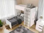 Кровать Чердак №3 / Bedroom 3 Цвет Белый 