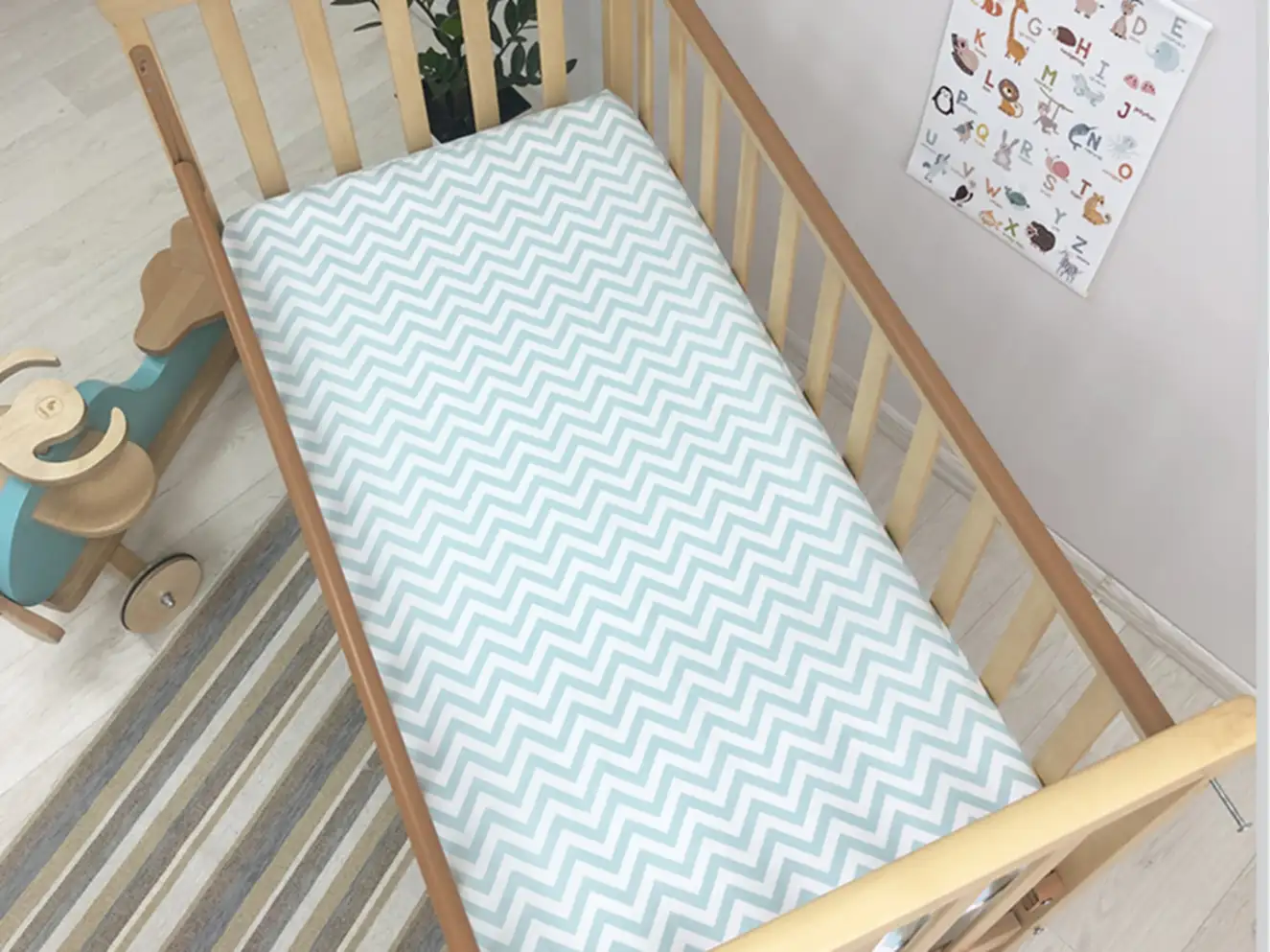 Простирадло дитяче Зигзаг м`ятний