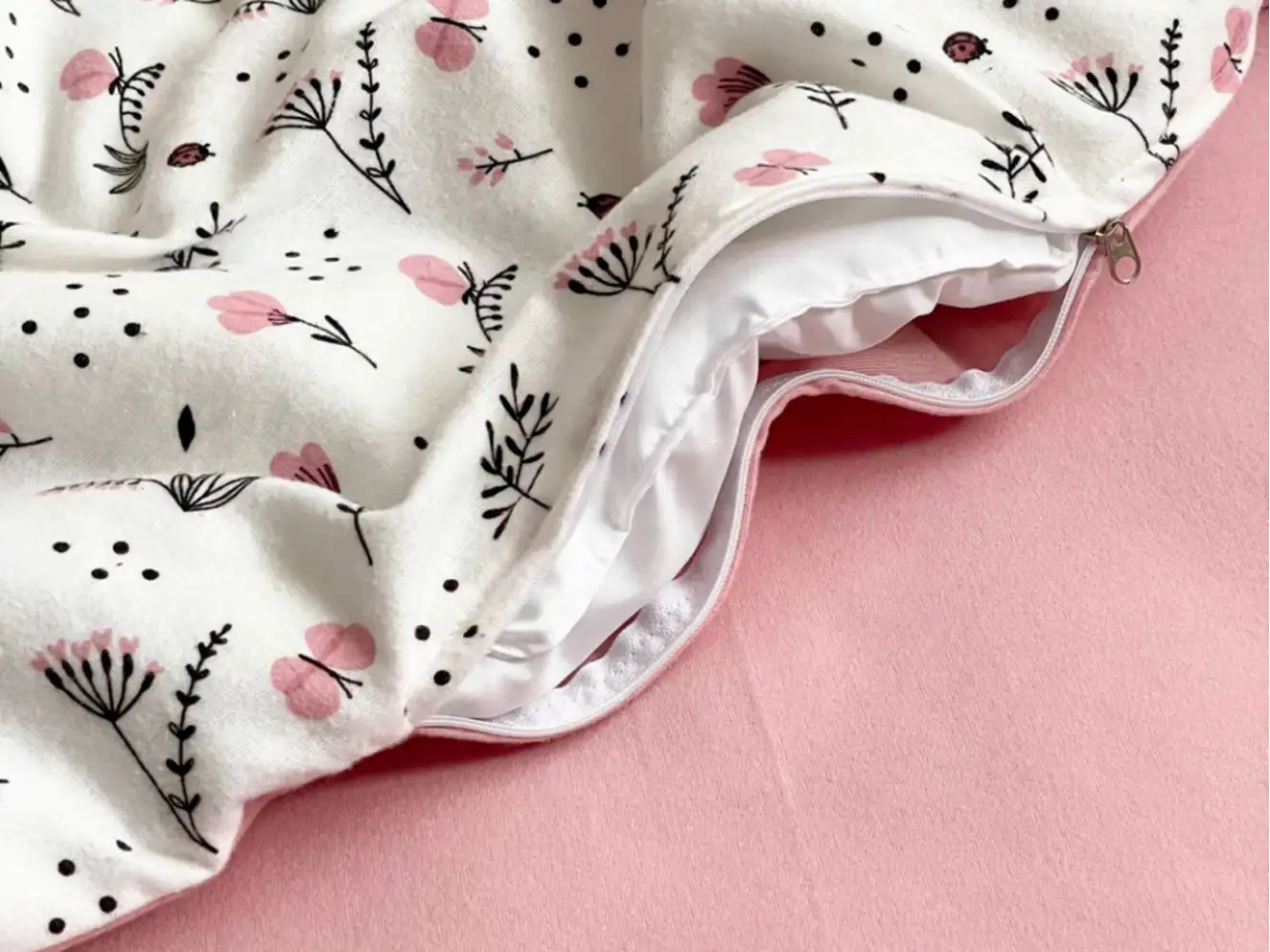 Комплект постельного белья фланель Веточки пудра