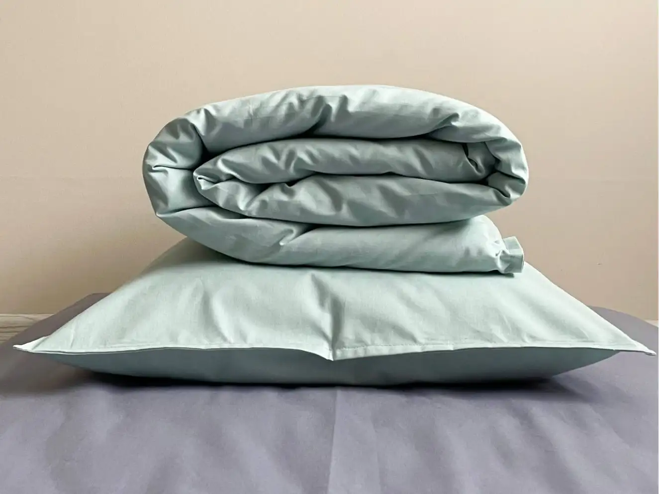 Комплект постельного белья поплин мята/синий