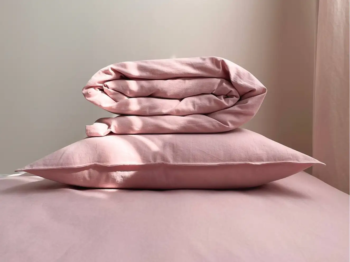 Комплект постельного белья варёный хлопок пудра