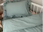 Комплект постільної білизни підлдіток варена бавовона з рюшем м`ята