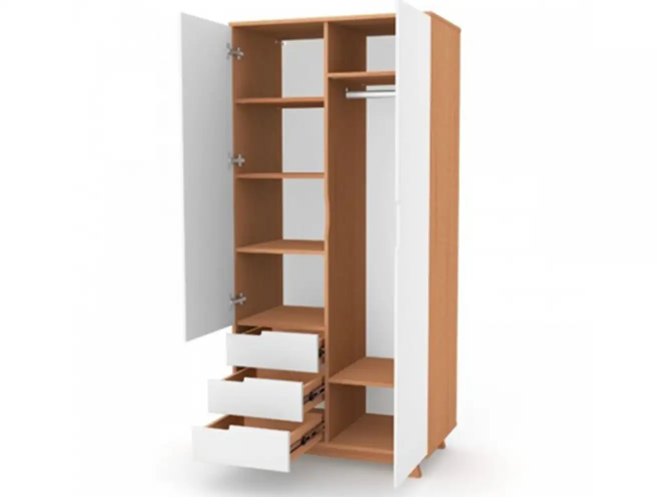 Шкаф Верес Манхэттен 850 с ящиками (бело-буковый)