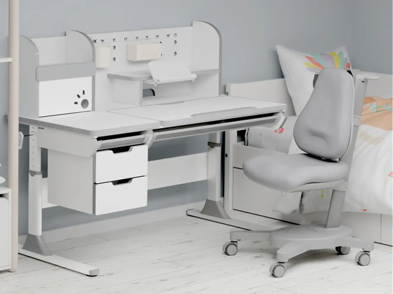 Дитячий стіл Mealux Hamilton Multicolor з полицею