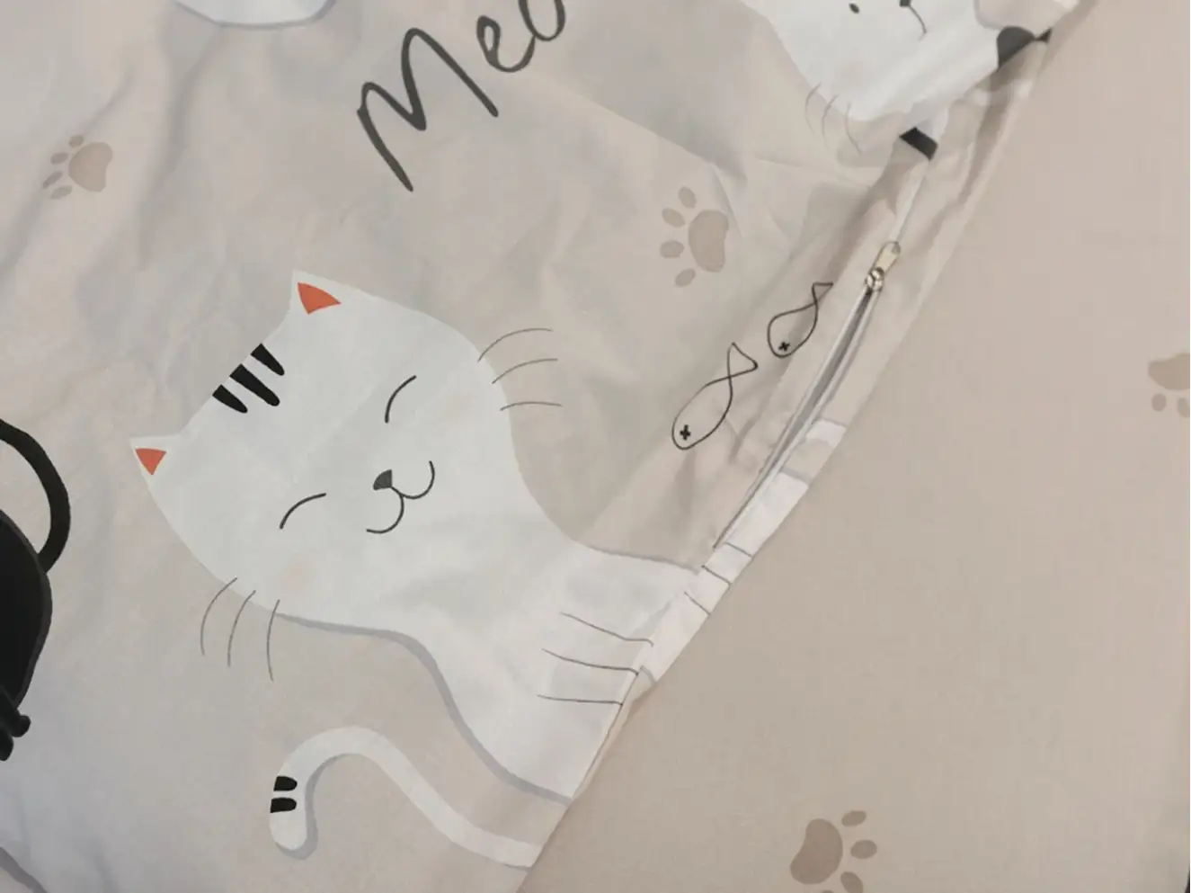 Полуторний набір постільної білизни Котик 150x220 з Бязі Gold Полуторний набір постільної білизни Котик 150x220 з Бязі Gold