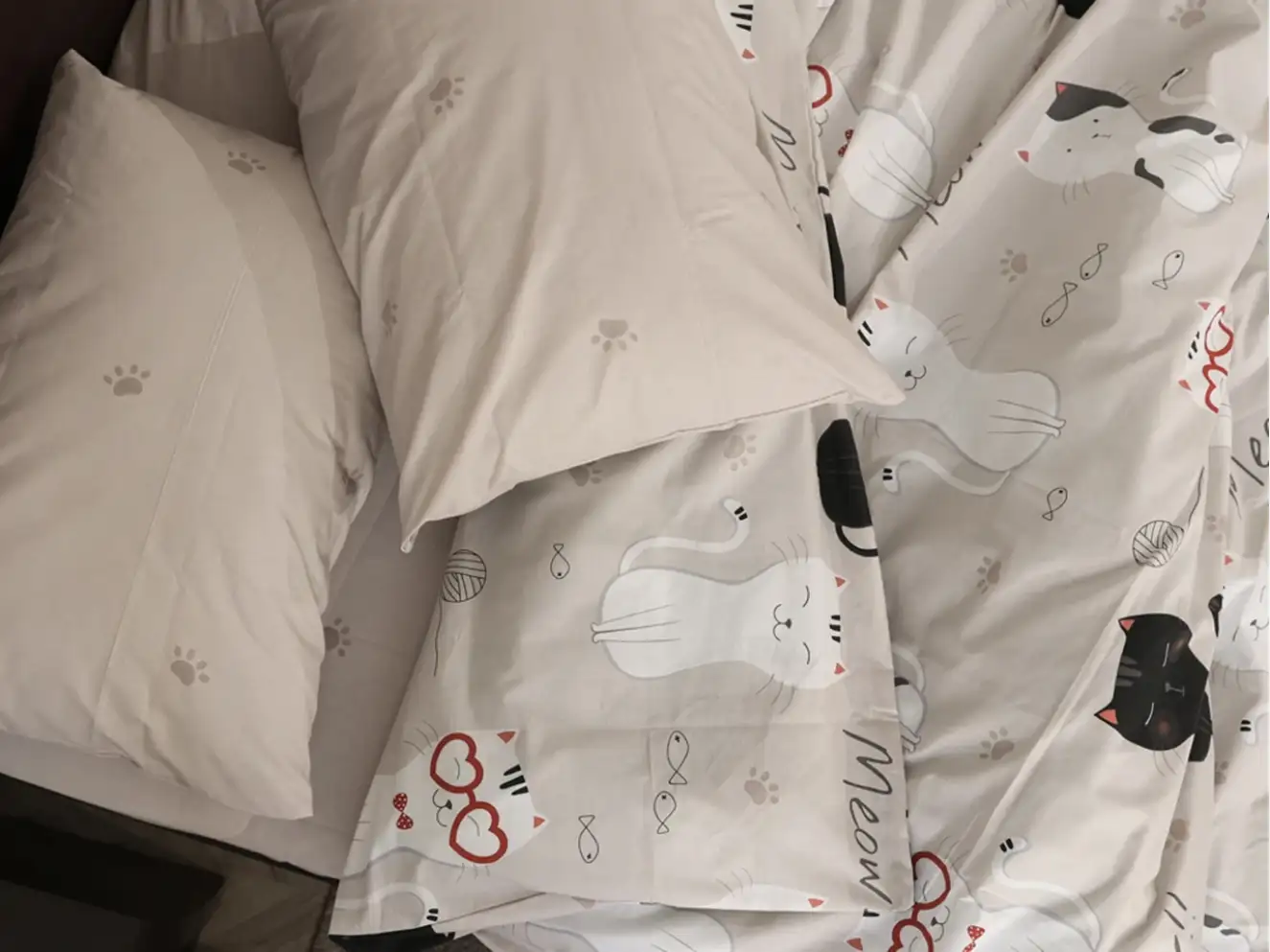 Полуторний набір постільної білизни Котик 150x220 з Бязі Gold Полуторний набір постільної білизни Котик 150x220 з Бязі Gold