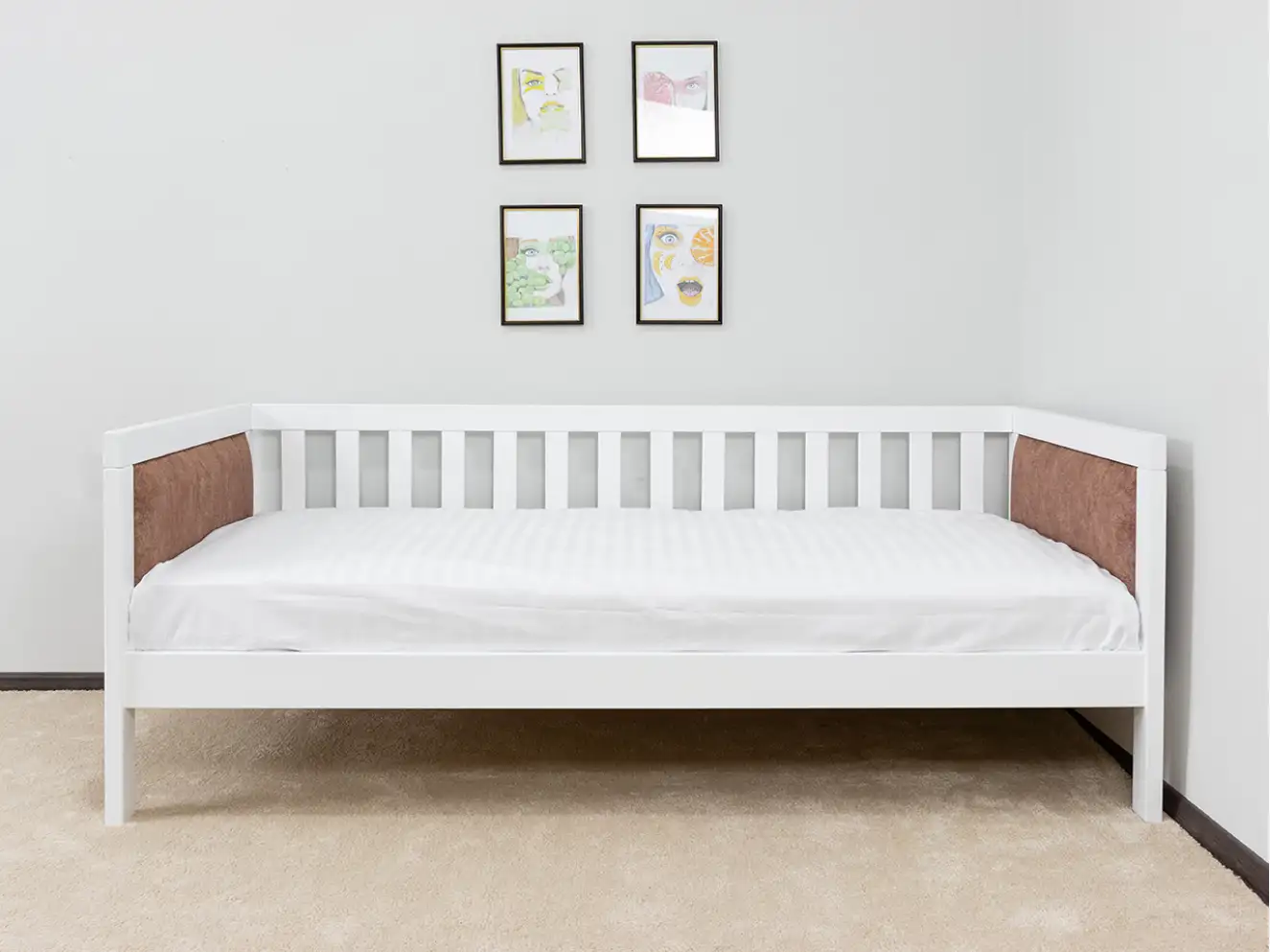 Кровать с мягкой спинкой Дори (бук) 