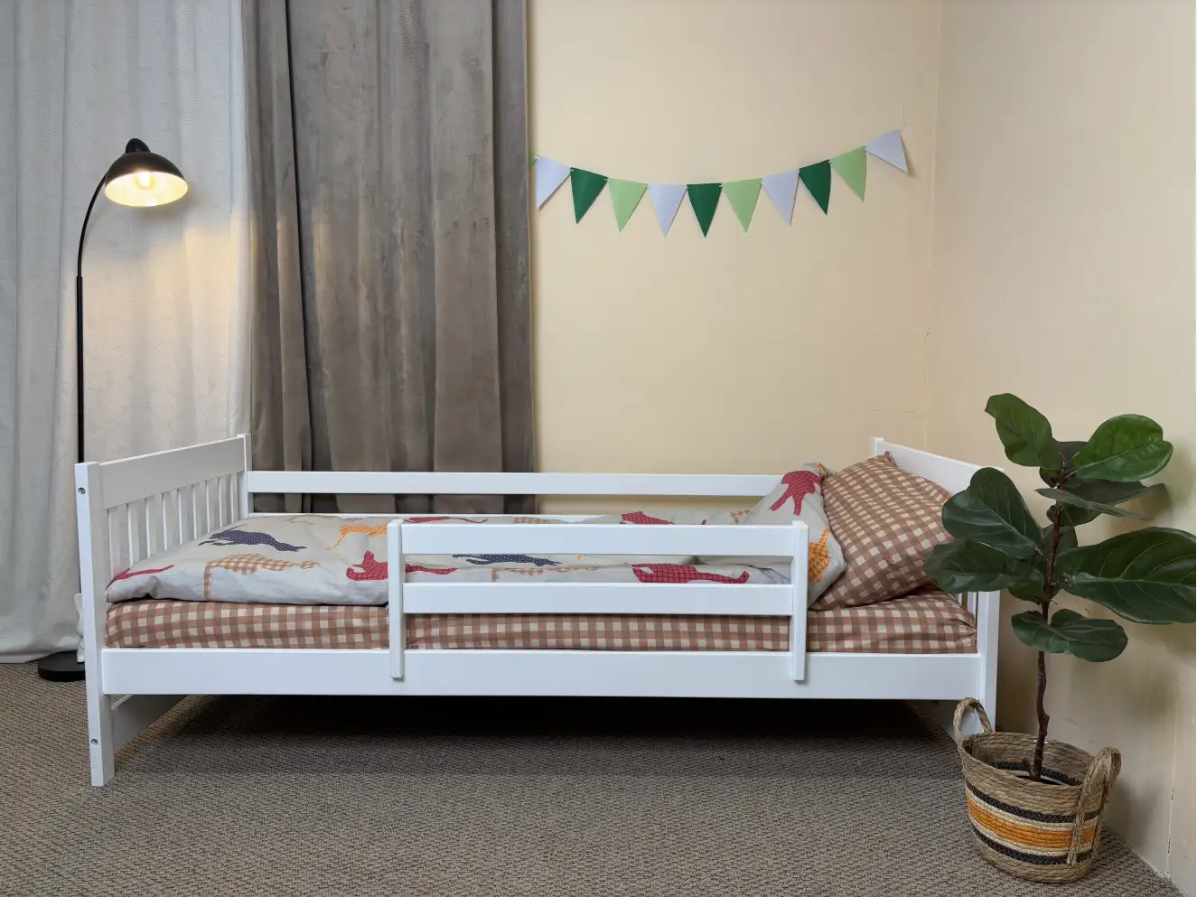 Акція дитяче ліжко Нордік (бук) Білий у комплекті зйомний бортик