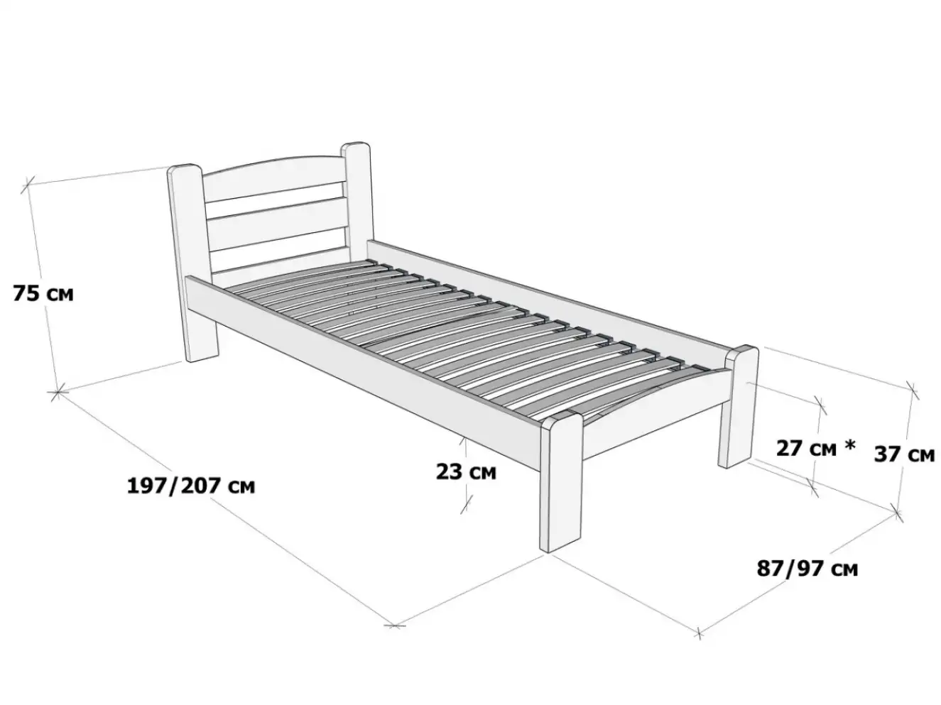 Дитяче ліжко з дерева Дональд (бук) 