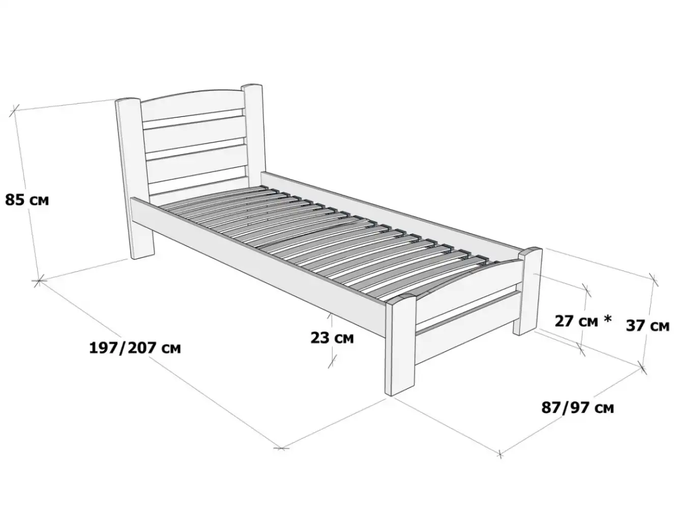Дитяче ліжко з дерева Дональд МАХІ (бук) 