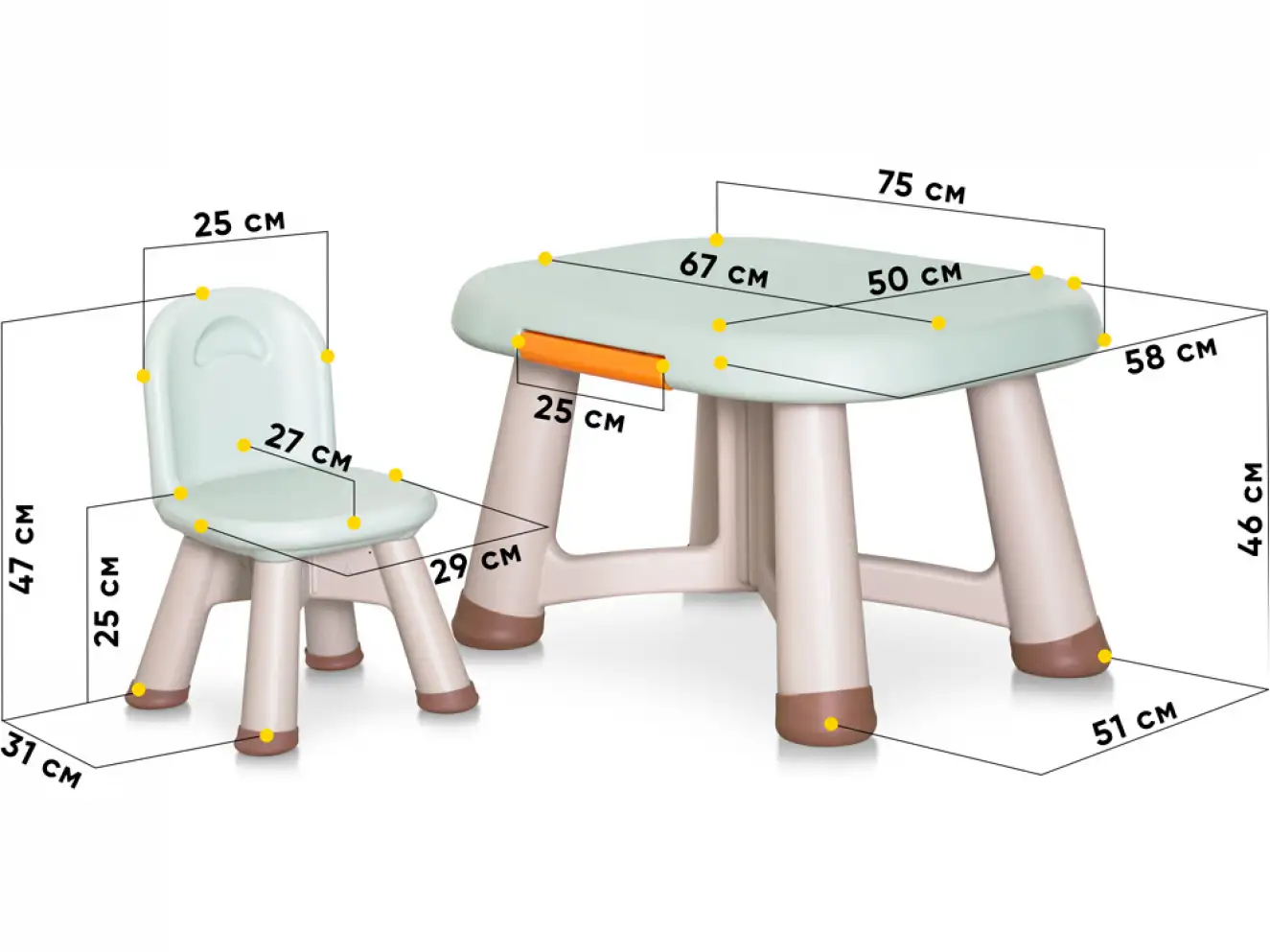 Комплект дитячий столик і стільчик Mealux Peppa KD-F042 Комплект дитячий столик і стільчик Mealux Peppa KD-F042