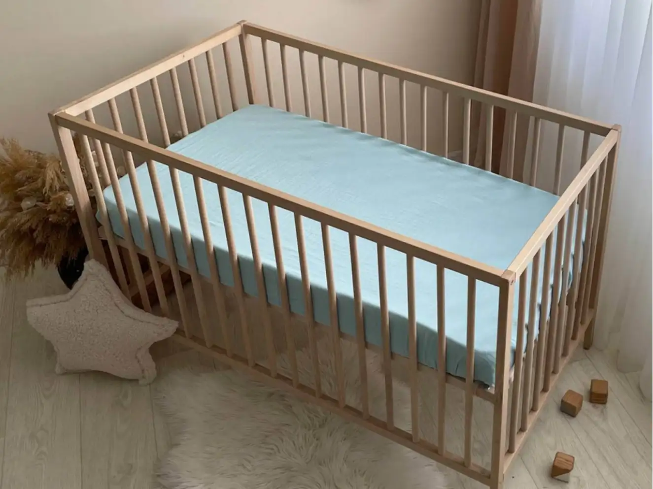 Простирадло муслін 120 х 60 (блакитний)