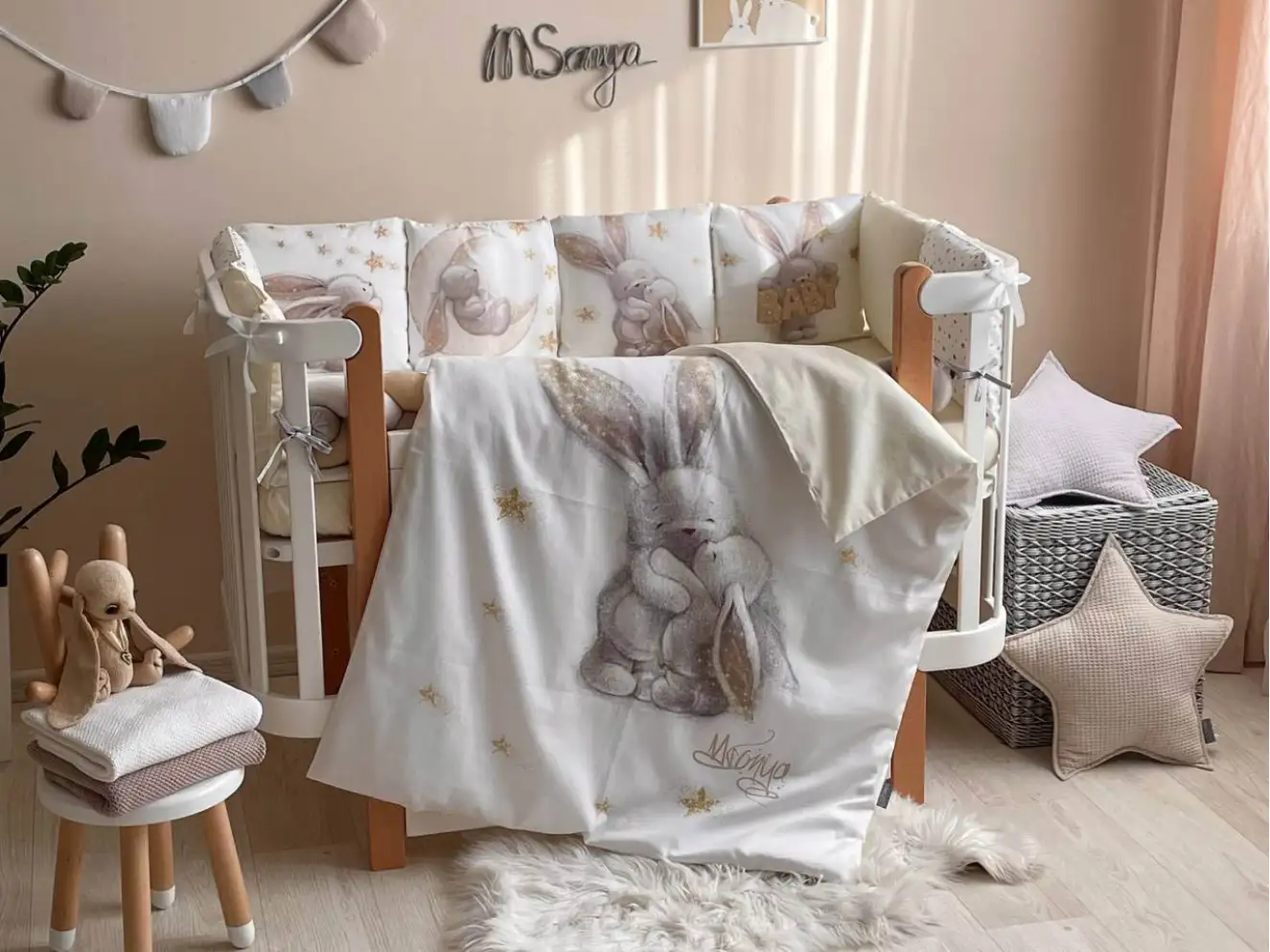 Комплект постельного белья Magic Зайка золото (бежевый)