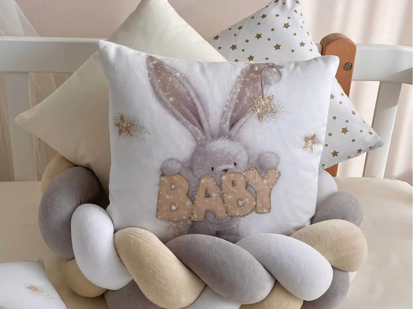 Комплект постельного белья Magic Зайка золото (бежевый)