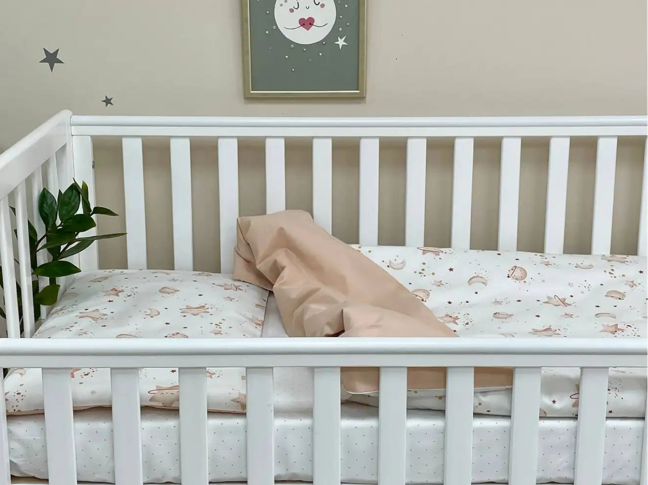 Комплект постельного белья Happy night Галактика бежевый