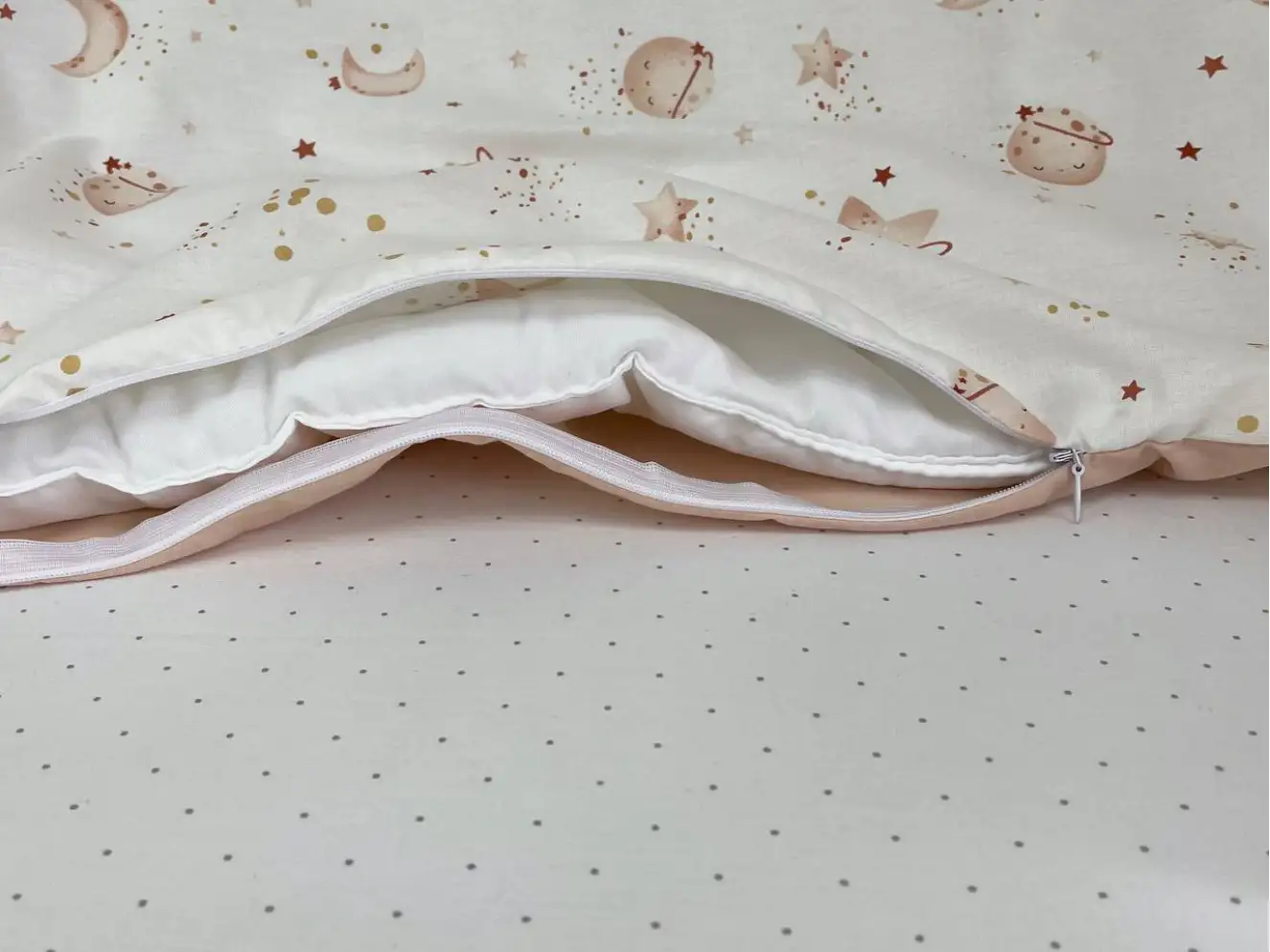 Комплект постельного белья Happy night Галактика бежевый