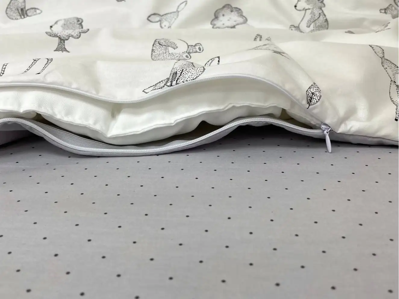 Комплект постільної білизни Happy night Звірята сірі