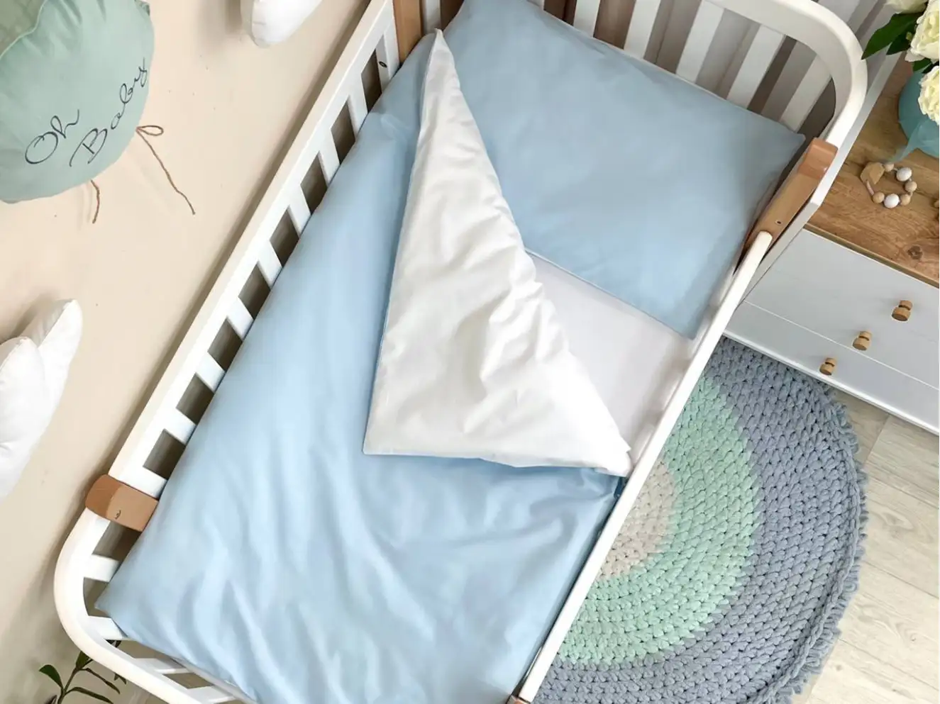 Комплект постельного белья Универсальная голубой